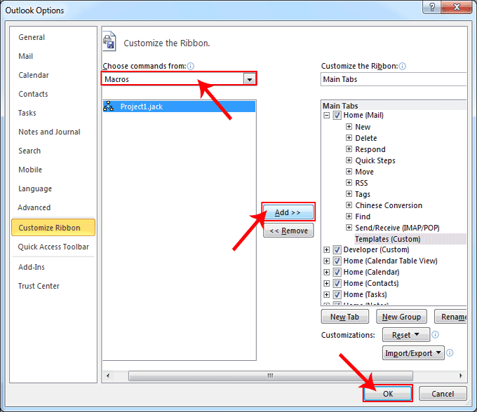 How To Add Outlook File Templates To The 2010 Ribbon