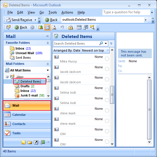 how to restore deleted tasks in outlook