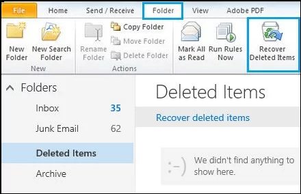 recover deleted messages from Outlook