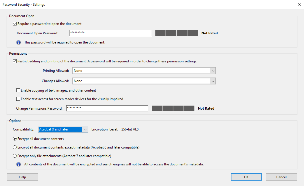 Select the compatibility of the PDF file