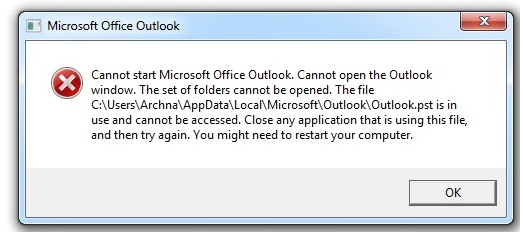 Microsoft office outlook error