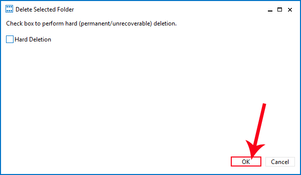 click Ok to delete the reminders folder