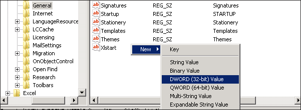 Right click and "select DWORD (32 bit) value". to turn on notification