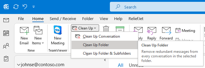 clean up redundant pst emails