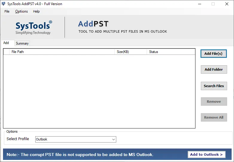 Import PST data into Outlook