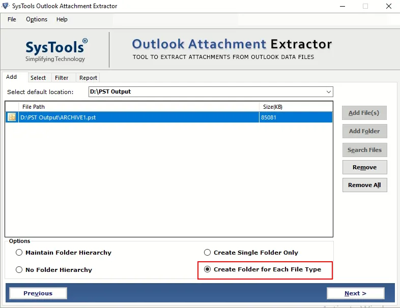 PST Attachment Extractor