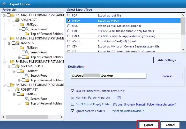 Convert Multiple PST Files