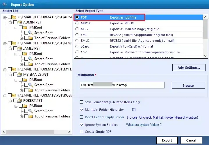 Convert Multiple PST Files