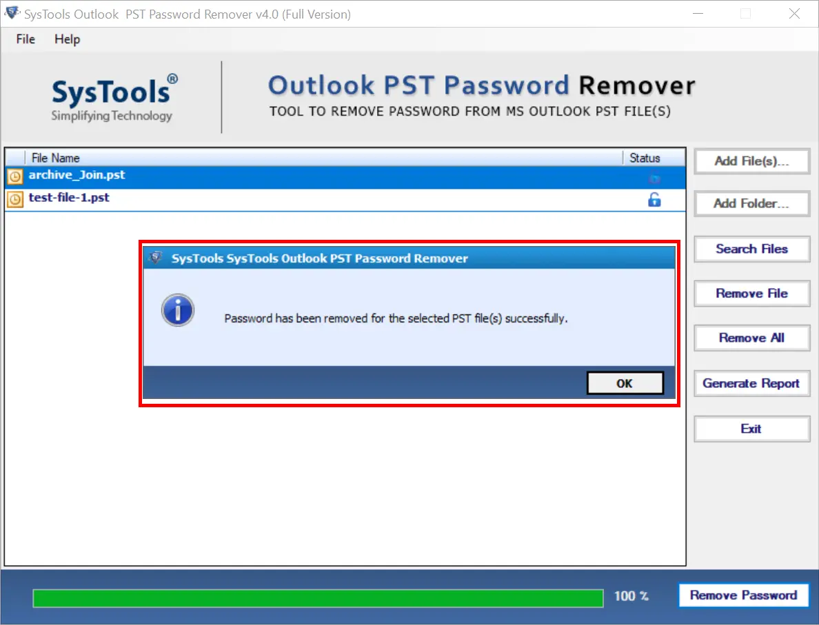 outlook pst password